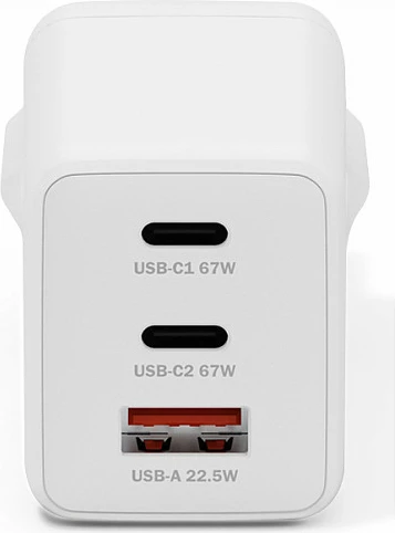 Karikues USB Digitus GaN 67W, 2x USB-C, 1x USB-A, i bardhë