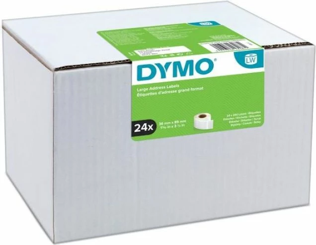Etiketa vetëngjitëse për printer DYMO LW, Yakimasport S0722390, të bardha, set 24 rrotulla