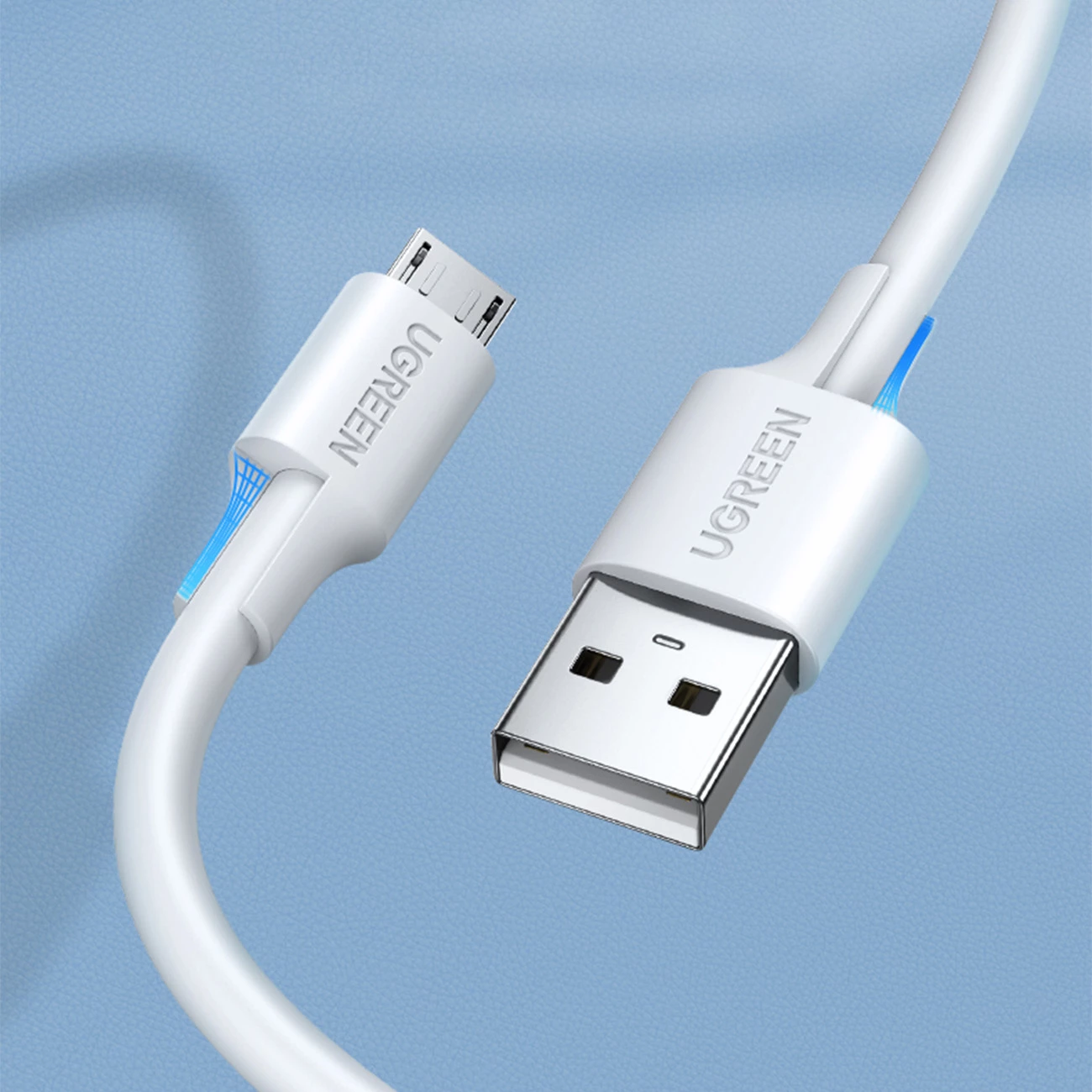 Kabllo Ugreen US289 60143, micro USB / USB-A, 2m, e bardhë