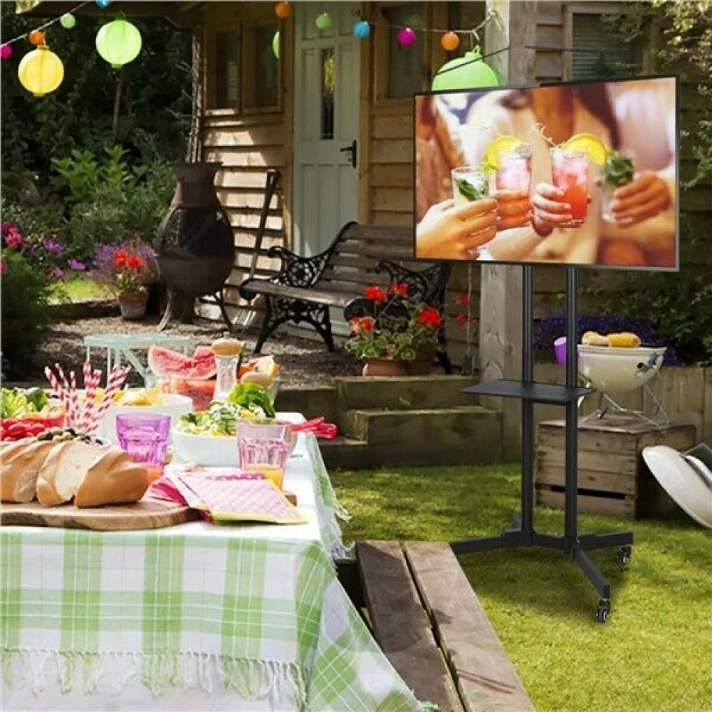 Qëndrim mobil për TV Techly 364477, për 37-70 inç, 2 rafte, i zi