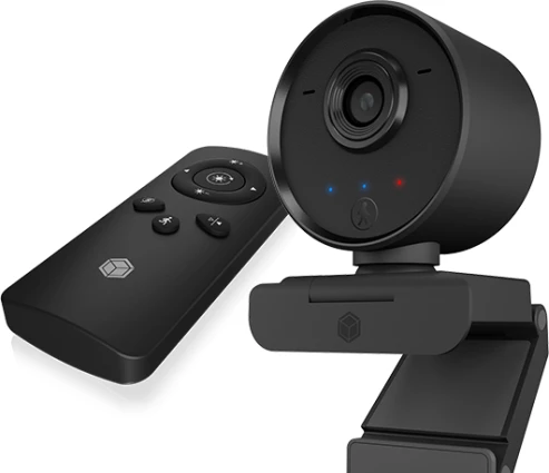 Webkamerë ICYBOX IB-CAM502-HD Full HD 1080p 30fps, AI auto-tracking 350°, mikrofon stereo, USB 1.70 m, me telekomandë, e zezë, set 2 copë