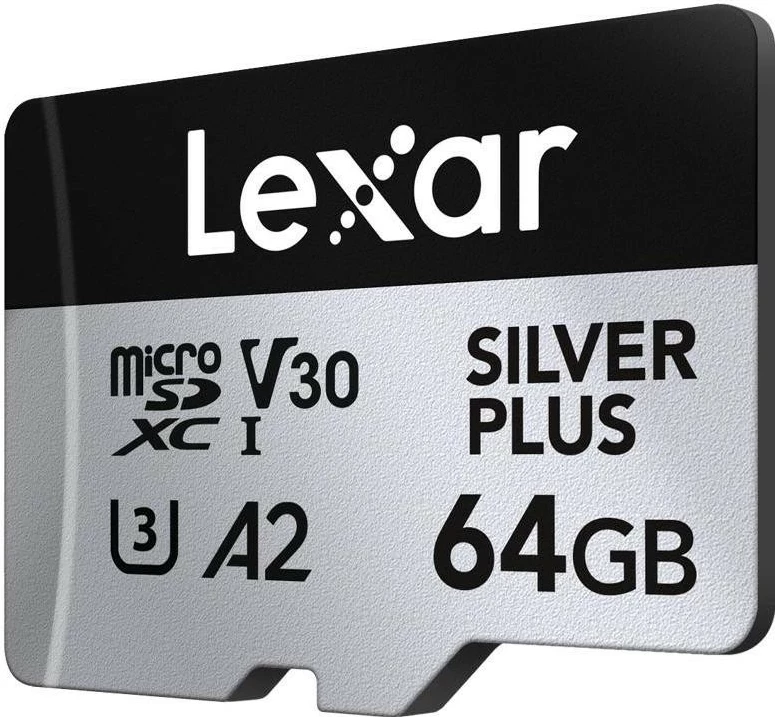 Kartelë microSD Lexar 64GB Professional SILVER Plus UHS-I A2 V30 U3 4K