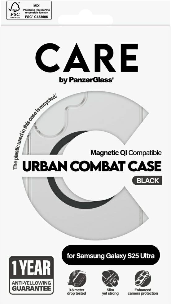 Mbështjellës PanzerGlass CARE Urban Combat, për Samsung Galaxy S25 Ultra, Transparent