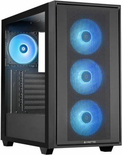 Kasë CHIEFTEC HUNTER 3 GS-03B-OP ATX/E-ATX USB-C RGB me xham të temperuar, e zezë