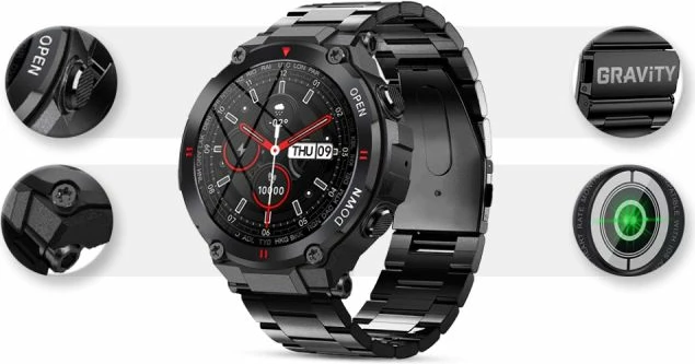 Smartwatch Gravity për të gjithë, e zezë
