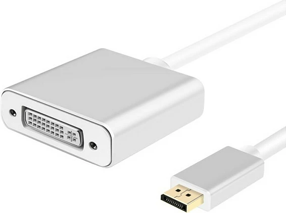 Adapter kabllo Helos DisplayPort në DVI-D, 0.1 m, 1080p 60Hz, argjendtë