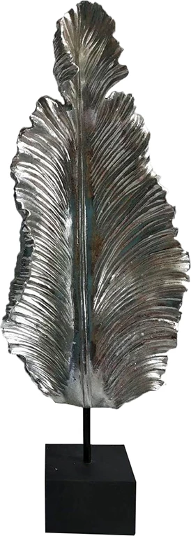 Totem dekorativ Filo, polirezine, dru, argjend e zi, 24x12x62cm