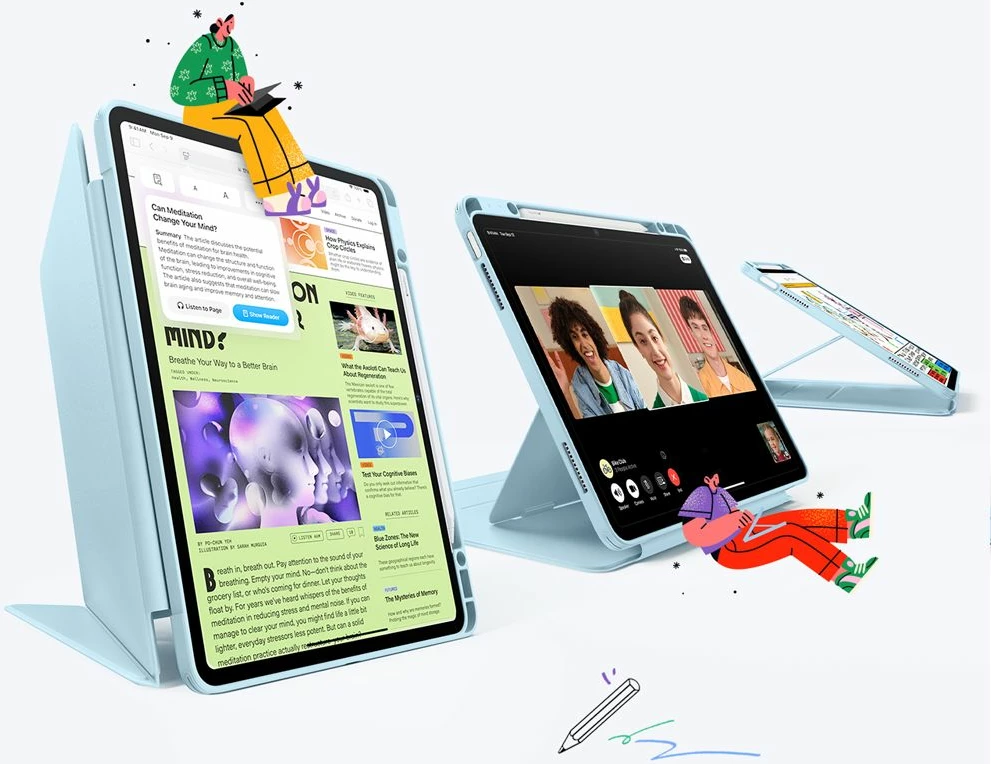 Mbështjellës ESR Flip Hybrid për iPad Air 13", Blue