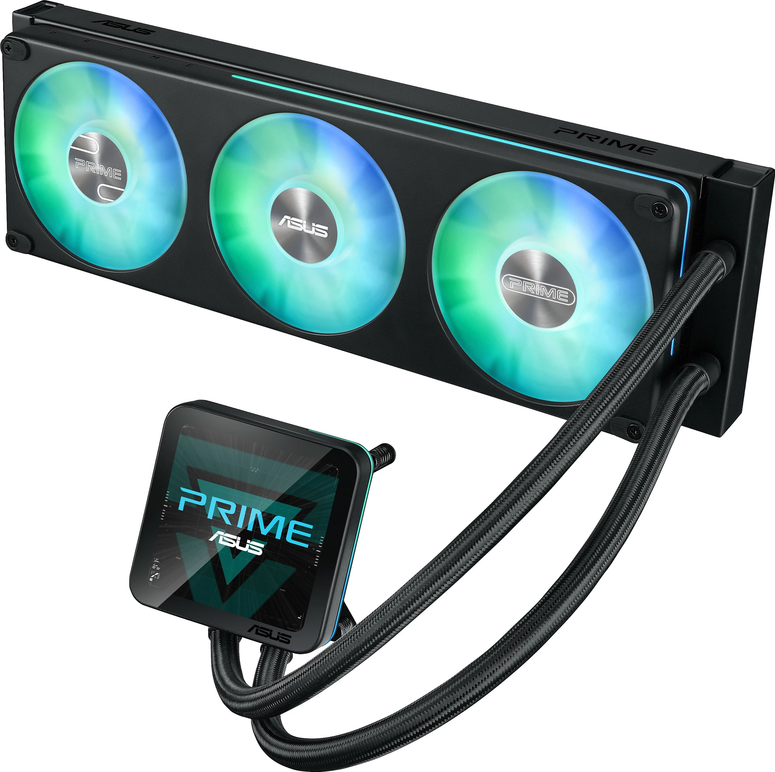 Ftohës lëngshëm AIO ASUS PRIME LC II 360 ARGB LCD, radiator 360mm, LGA1700/1851 AM4/AM5, i zi