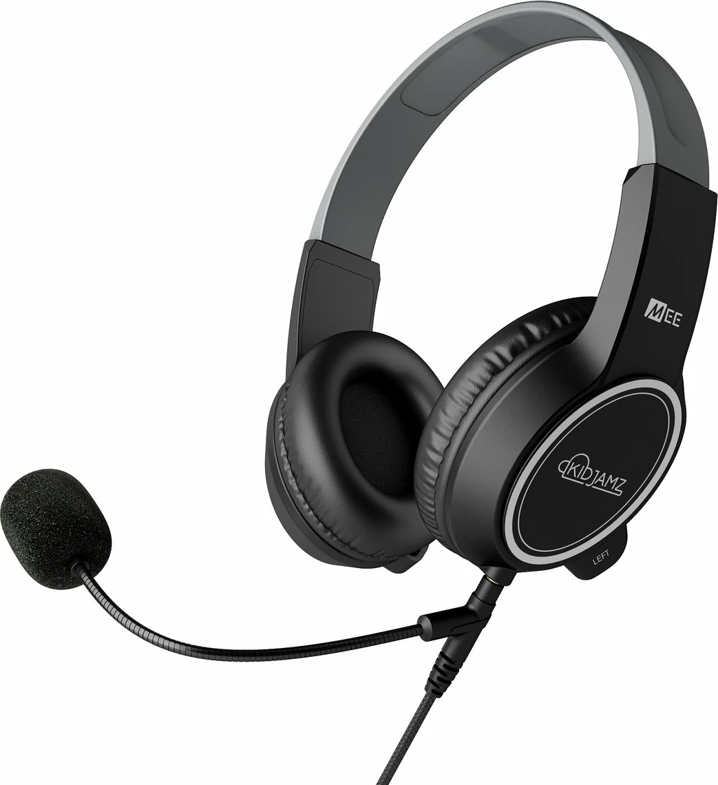Kufje MEE audio KJ35M, me mikrofon, 3.5mm, limitues volumi 85 dB, kabllo 1.2 m, të zeza