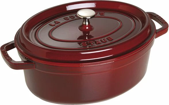 Tenxhere Cocotte ovale 29 cm, 4.2 L, gize e emaluar, Grenadine Red