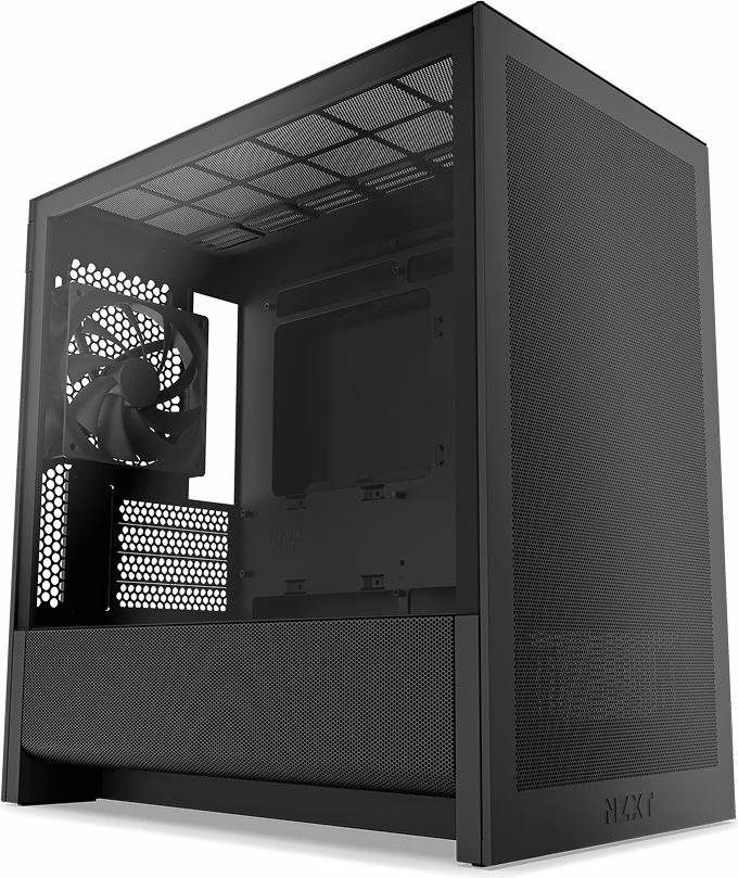 Kasë NZXT H3 Flow CC-H31FB-01 micro-ATX Mini Tower, xham i temperuar, USB-C, e zezë
