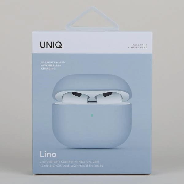Mbështjellës UNIQ Lino për AirPods 3, silikon, blu