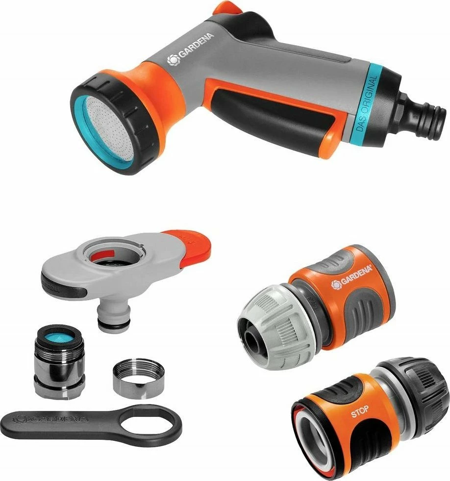 Set konektorësh për zorrë Gardena Indoor Basic 18274-34, 13 mm/15 mm, gri/portokalli, set