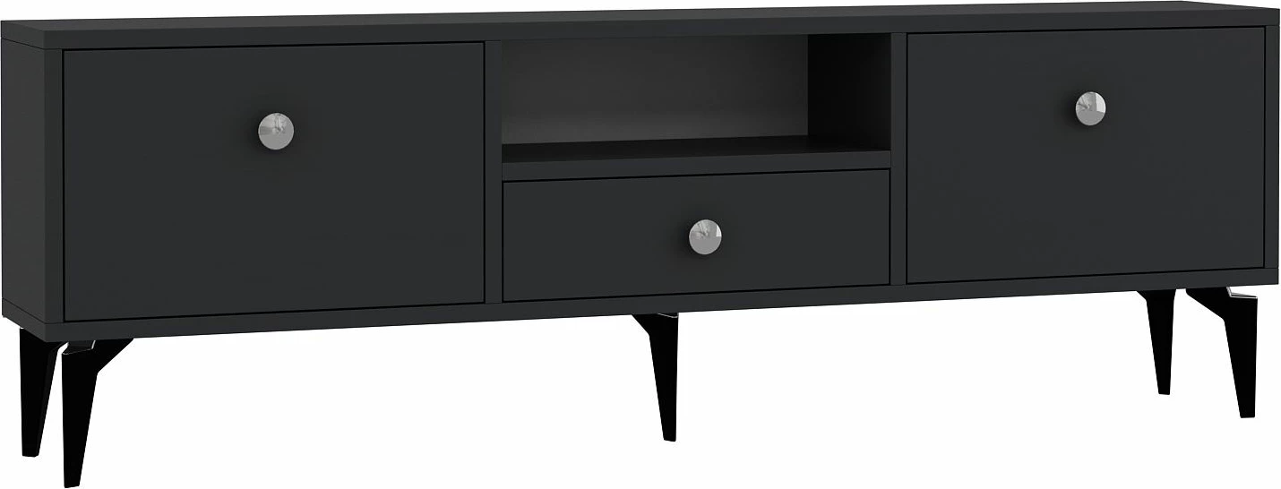 Komodë për TV Skye Decor, 1300-DROP-1, antracit, argjend