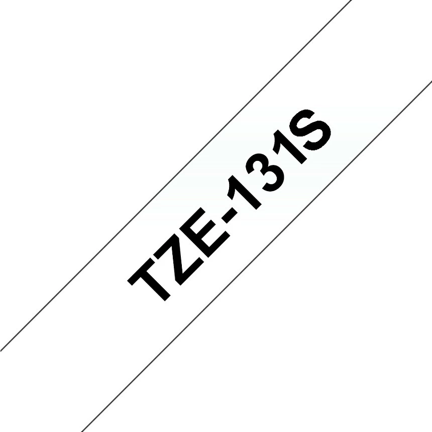 Kasetë shirit etiketash Brother TZe-131S, 12mm x 4m, zi në transparent