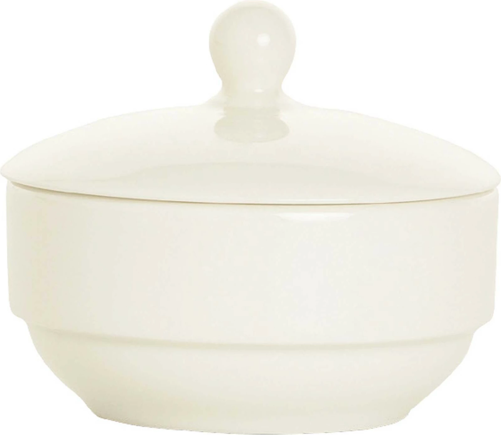 Enë sheqeri Fine Dine Crema, porcelan i vitrificum, me kapak, set 6 copë, krem