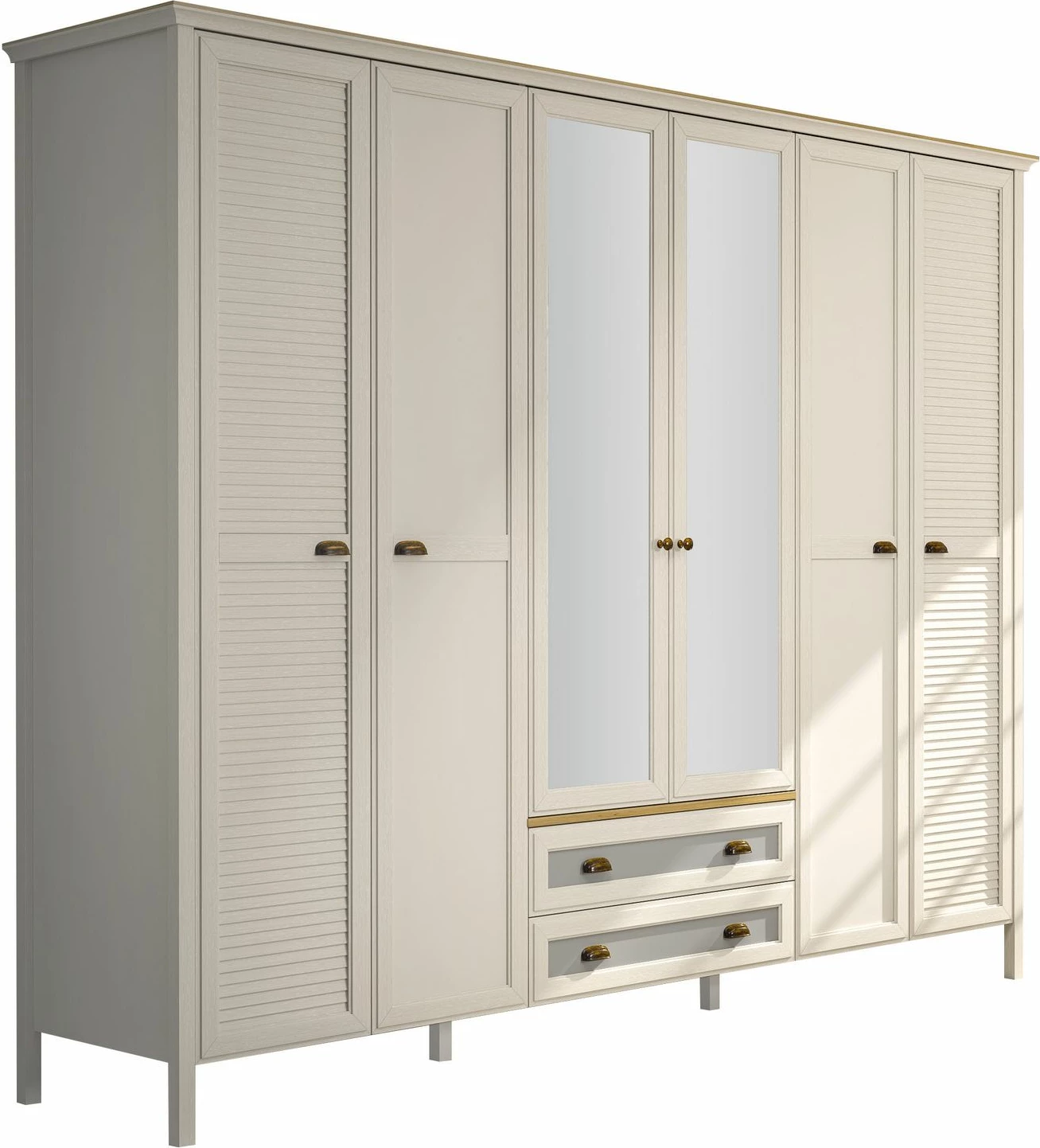 Dollap rrobash Skye Decor, krem, lis, gri, FRN-21007