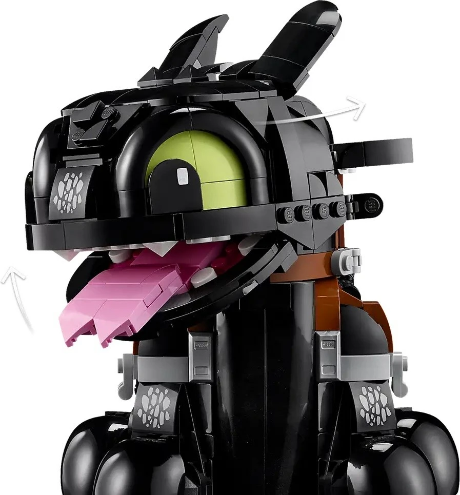 Set LEGO ICONS 10375 How to Train Your Dragon Toothless, për të rritur, i zi