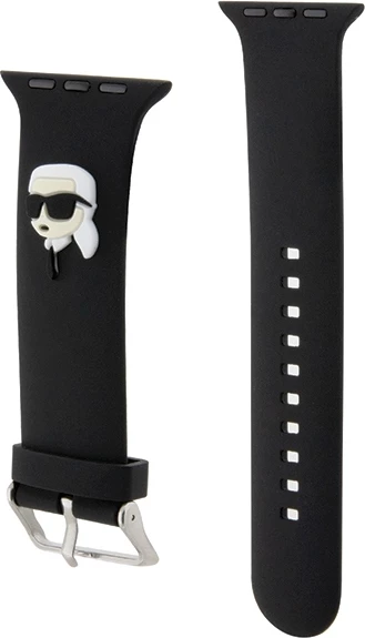 Rrip për Apple Watch Karl Lagerfeld 3D Rubber Karl Head, silikon, i zi
