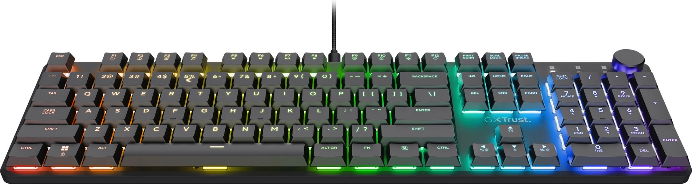 Tastierë mekanike gaming Trust GXT 866 Torix, USB, QWERTZ, RGB LED, full-size, e zezë