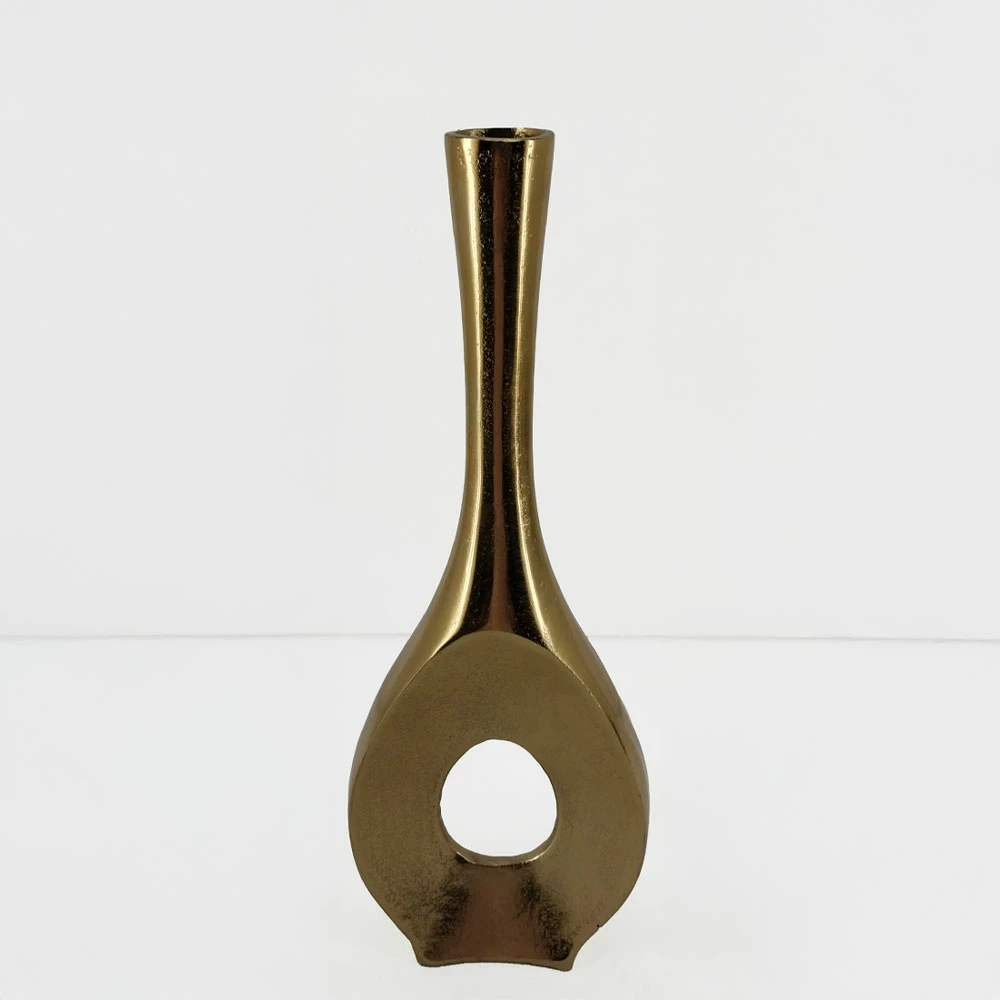 Vazo dekorative ADEL, alumin, ngjyrë ari, 17x5x46cm