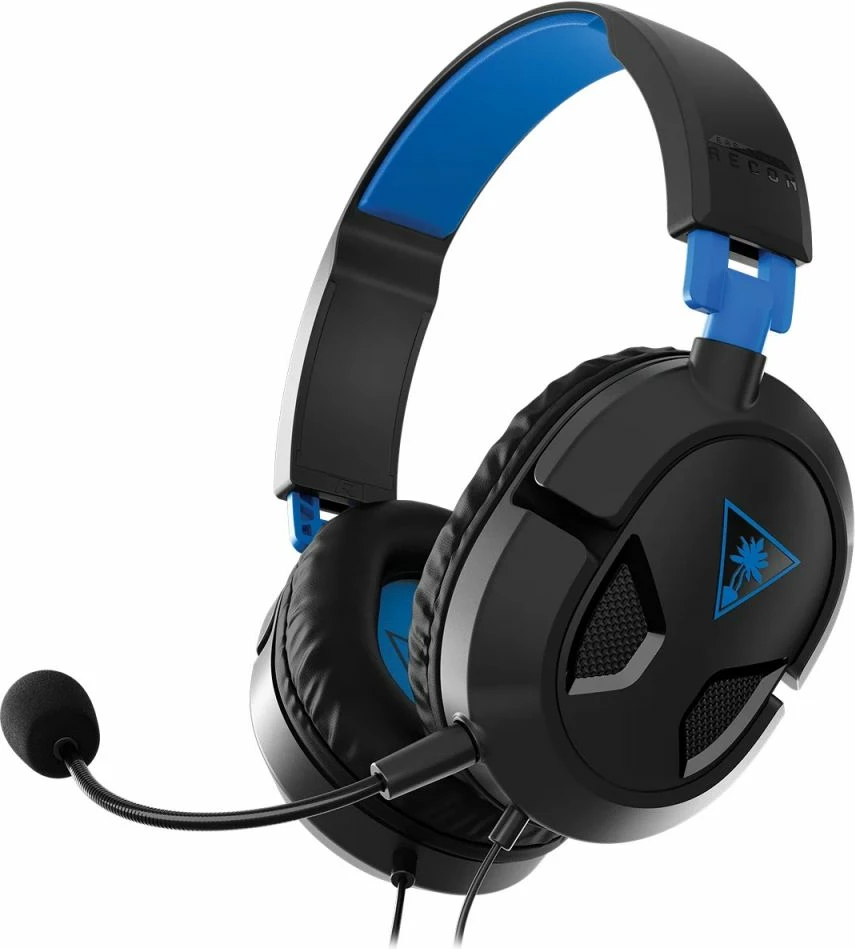 Kufje gaming Turtle Beach Recon 50 PS4/PS5, 3.5mm, stereo, me mikrofon të heqshëm, zi/kaltër