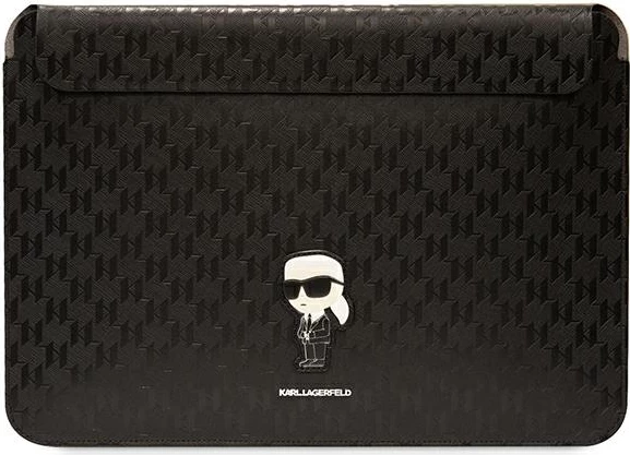 Mbështjellës laptopi Karl Lagerfeld Saffiano Monogram Ikonik, 14", i zi