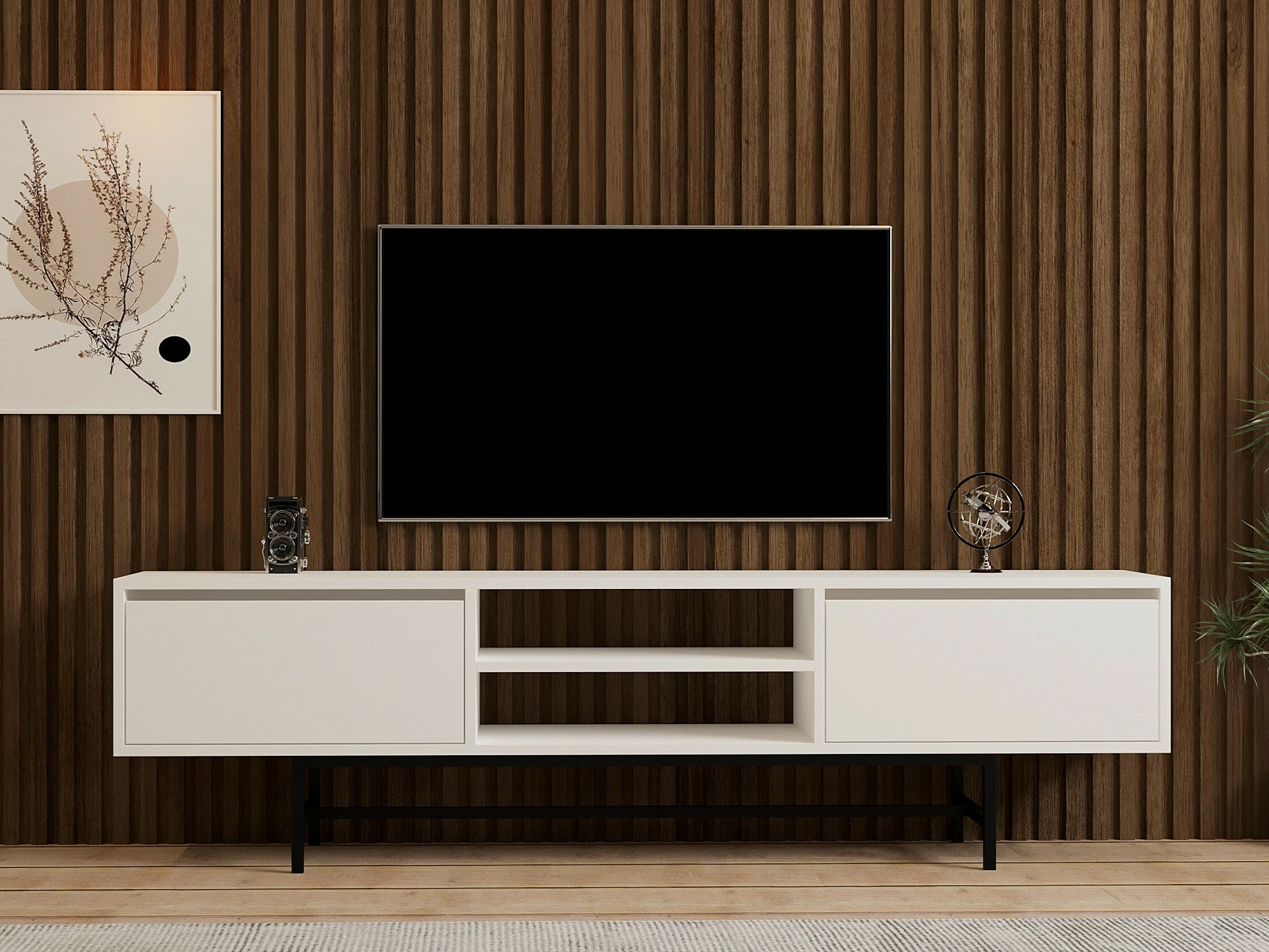 Komodë TV Hanah Home, Tauber, e bardhë