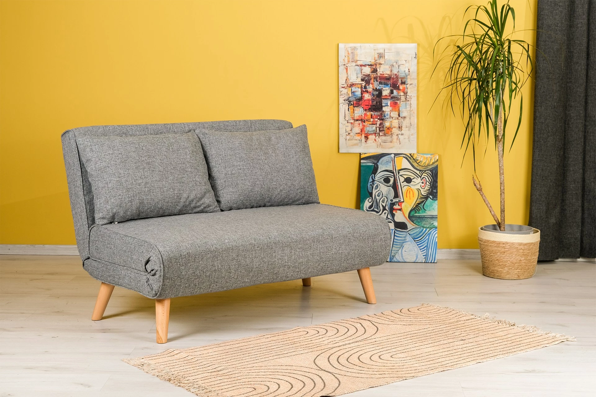 Divan-krevat dy ulëshe, ngjyrë gri e çelët, Folde, Atelier del Sofa