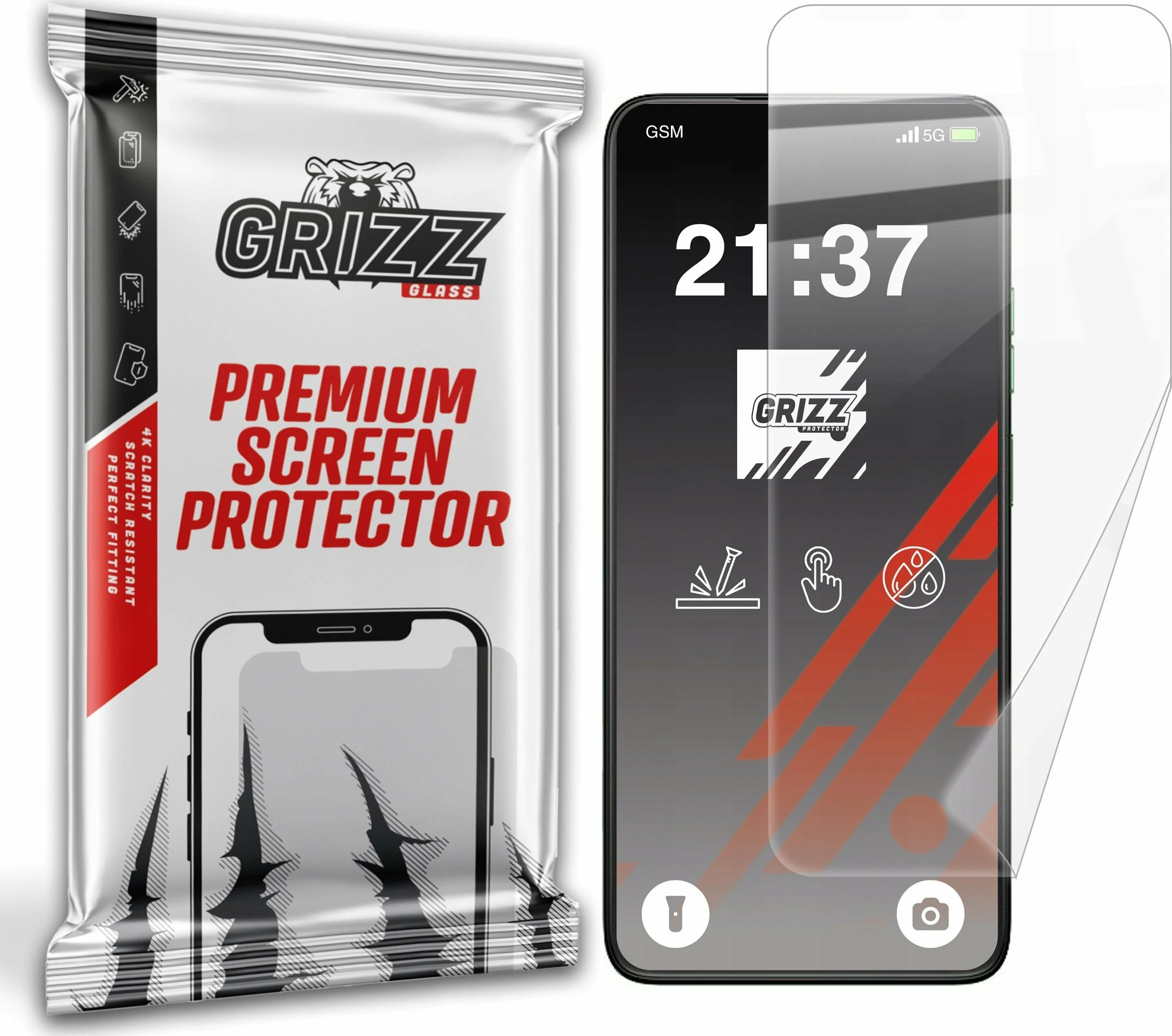 Foli mbrojtëse qeramike për ekran GrizzGlass CeramicFilm për Motorola Moto G35, 1 copë