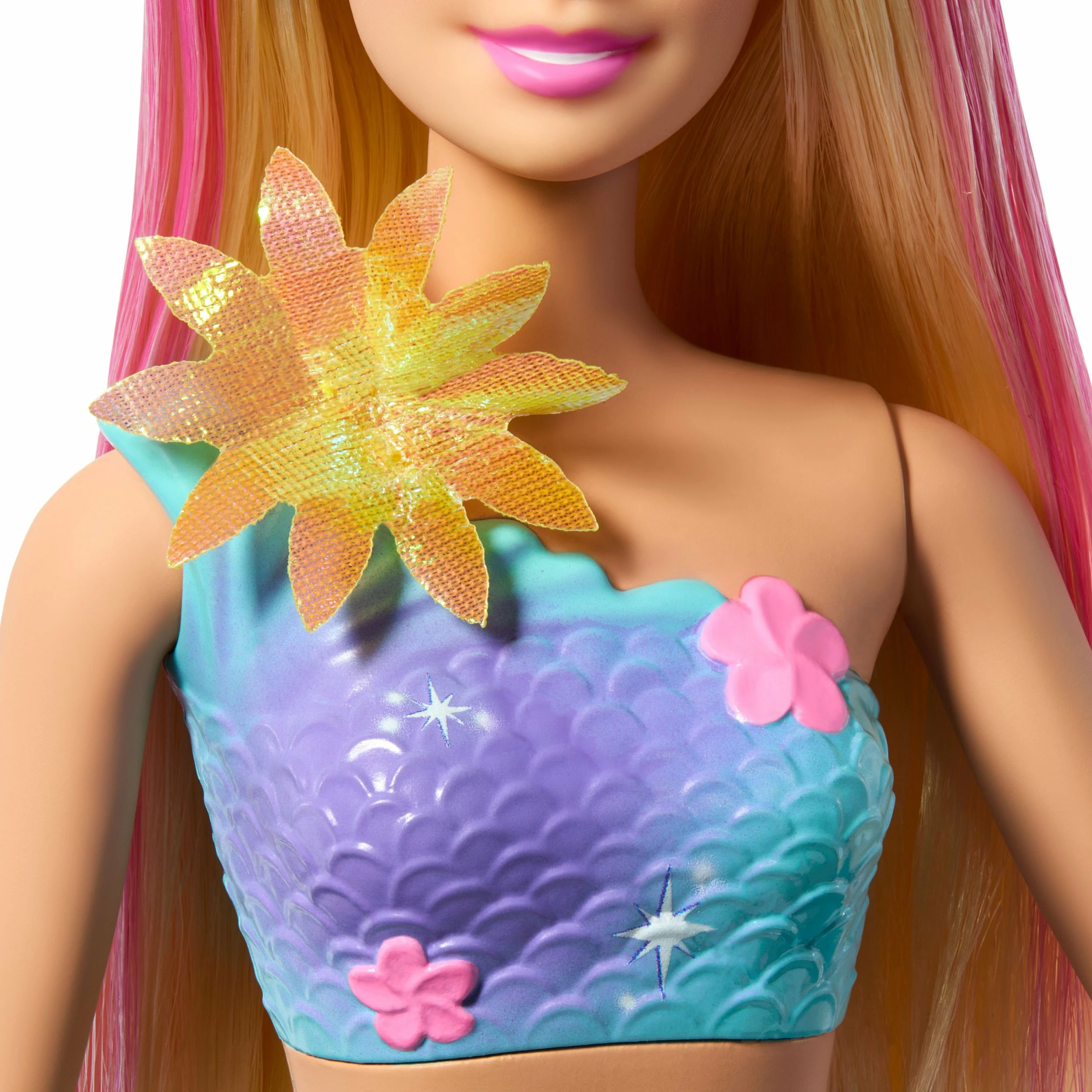 Kukull sirenë Barbie Dreamtopia JDM72 29 cm, lule magjike që çelin, bateri LR44 x3, shumëngjyrëshe, 1 copë