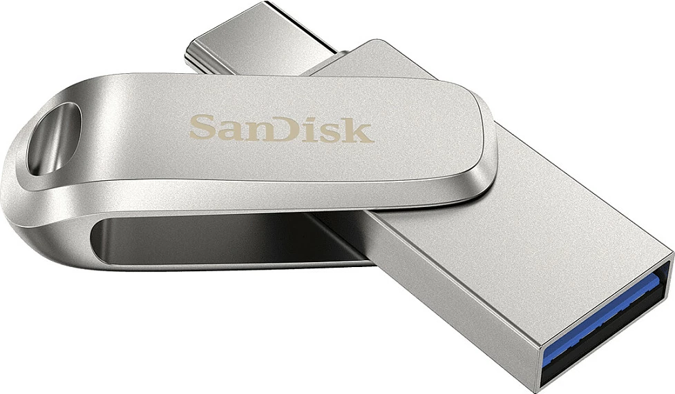 USB stick SanDisk Ultra Dual Drive Luxe 2TB, USB-A/USB-C, USB 3.2 Gen 1, 400MB/s, argjend