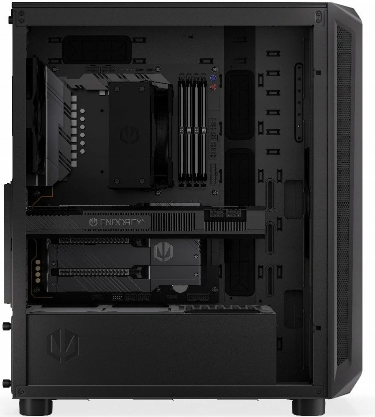 Kasë Endorfy Arx 500 Core EY2A016, Midi Tower ATX/microATX/Mini-ITX, x2 140mm PWM, USB-C, x6 2.5" + x1 3.5", e zezë