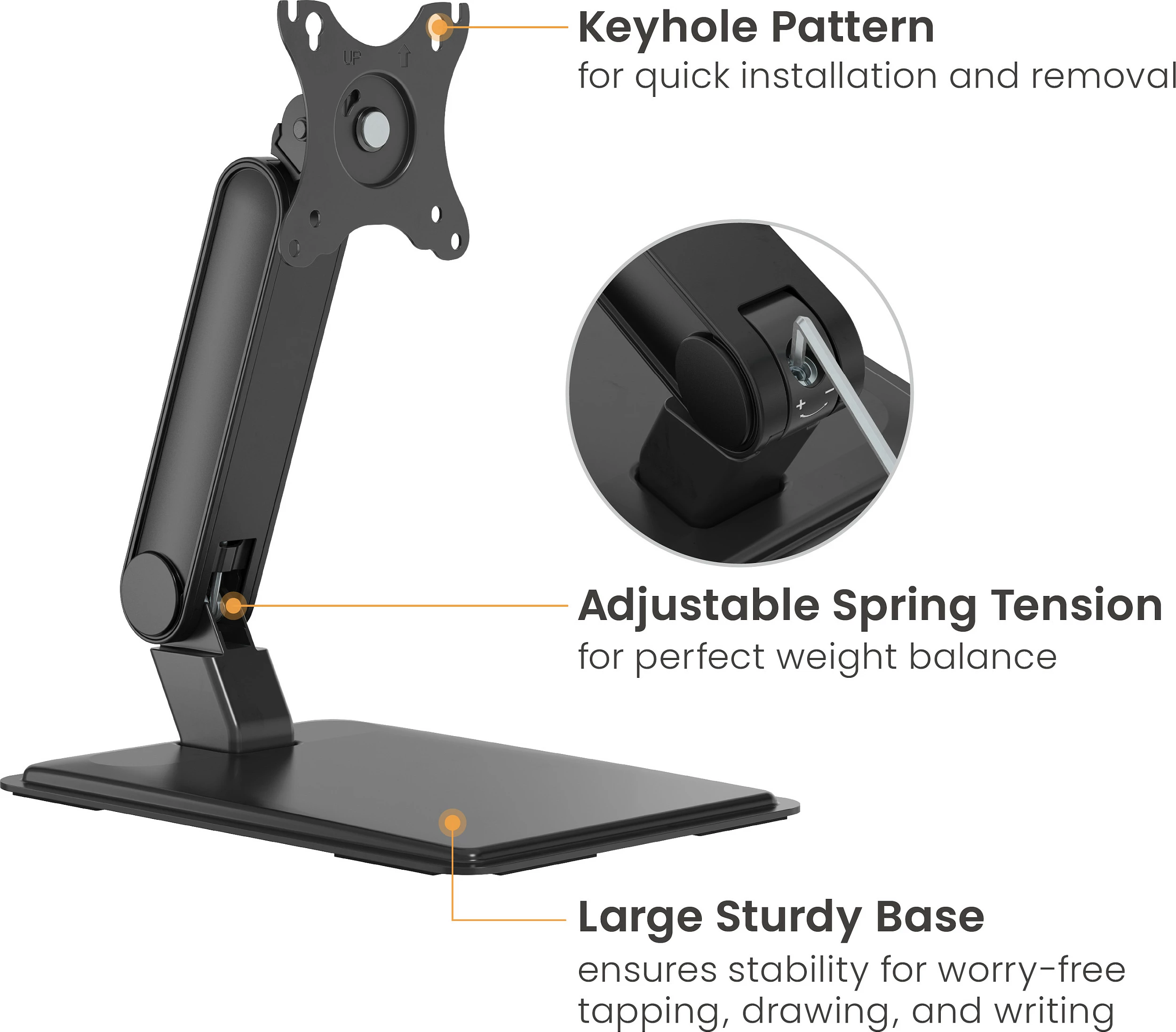 Mbajtëse monitori EQUIP 650124 për tavolinë, 17-32", VESA 75x75-100x100, 8 kg, e zezë