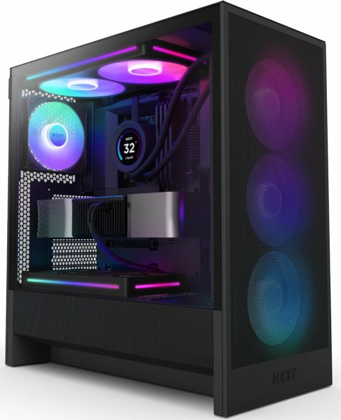 Kasë NZXT H5 Flow RGB CC-H52FB-R1 Midi Tower ATX/eATX, USB-C, pa furnizim rryme, e zezë