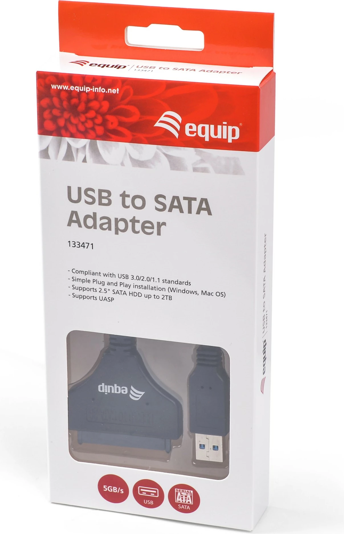 Adapter USB 3.0 në SATA Equip, 0.5m, e zezë