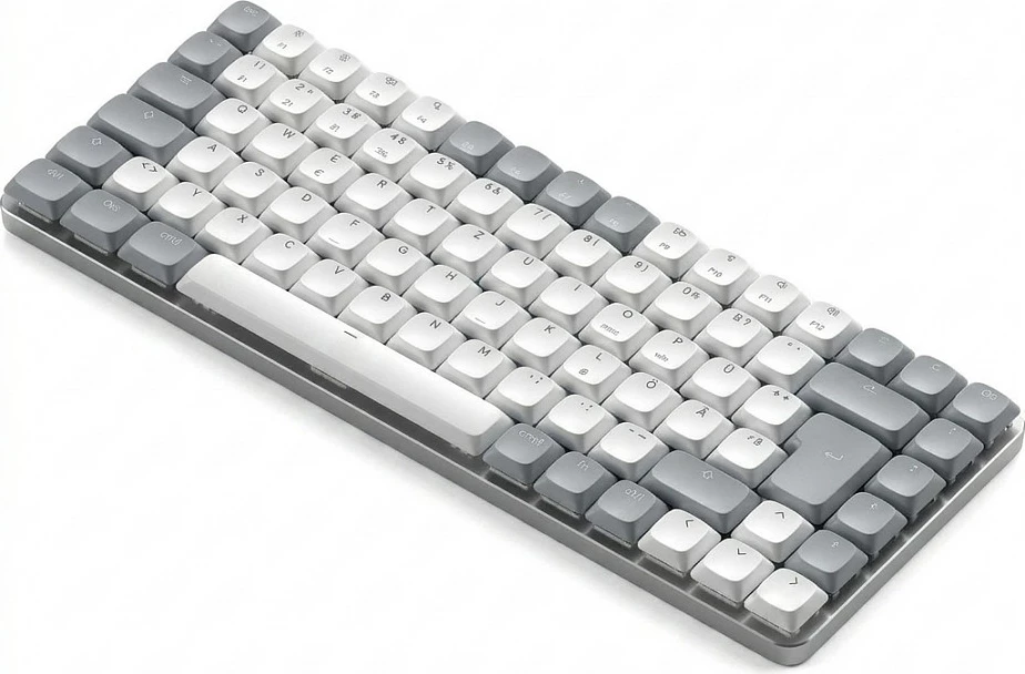 Tastierë mekanike Satechi SM1 Slim, Bluetooth, me ndriçim, layout gjerman, gri/bardhë