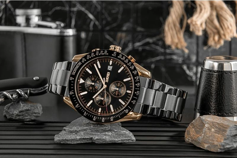 Orë dore për meshkuj Skmei, e zezë