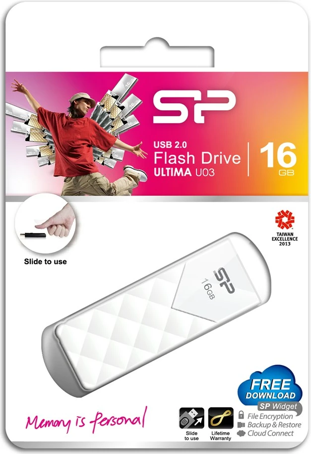 USB Flash Drive Silicon Power Ultima U03, 16GB, Lloji A, e bardhë