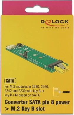 Adapter DeLOCK 63917, SATA në M.2, 6 Gbit/s, LED Activity/Power