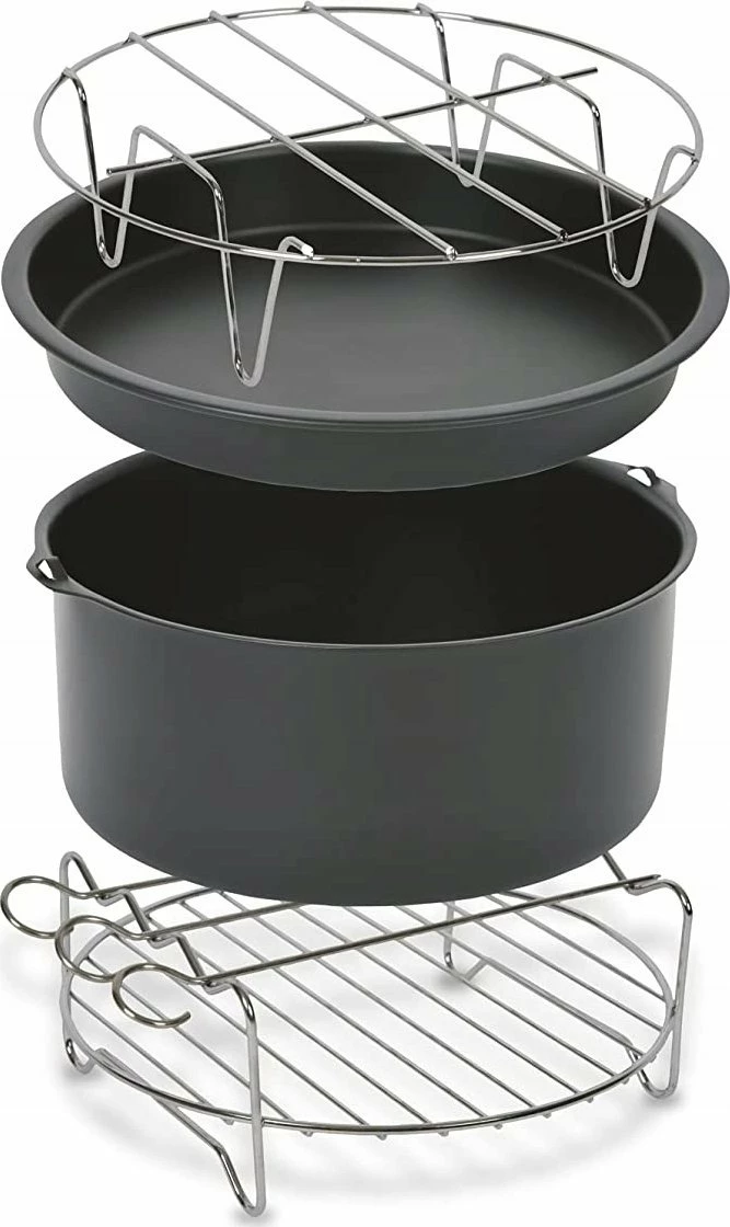 Set aksesorësh për air fryer Tefal XA112010, diametër 17 cm, e zezë, set 4 copë