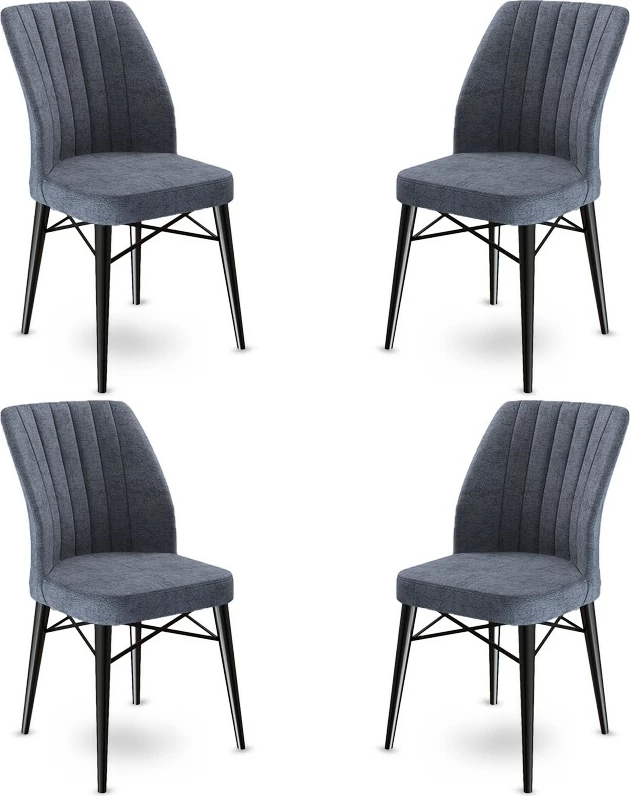 Set karrigesh (4 copë) Hanah Home, Flex, fume, e zezë