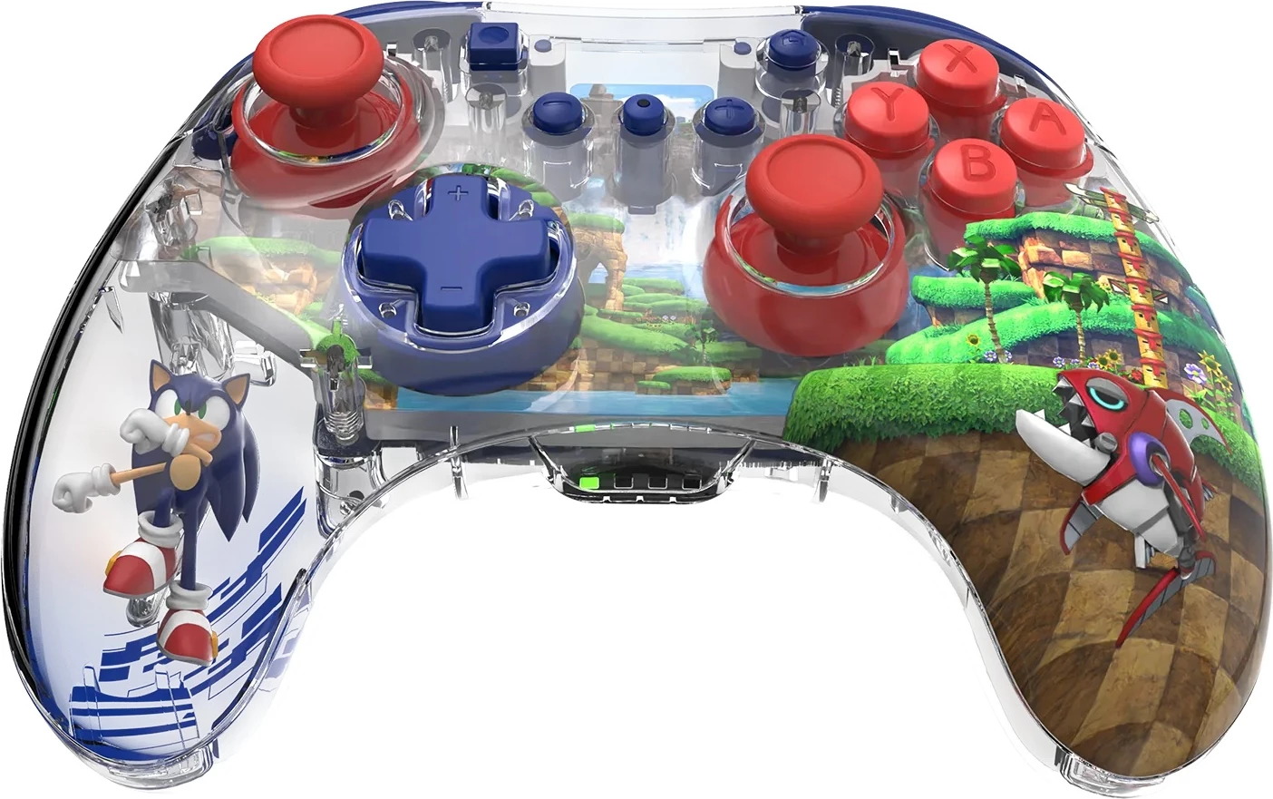 Kontroller pa tela PDP REALMz Sonic Green Hill Zone për Nintendo Switch, transparent