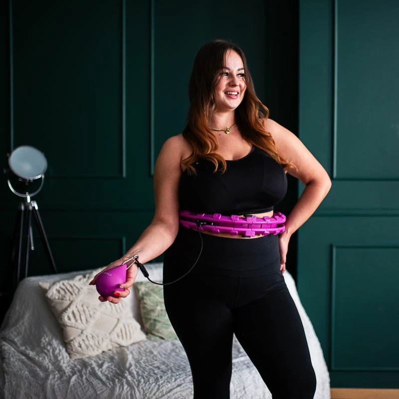 Set hula hop me peshë HMS HHW12, rrip BR163 plus size, të zeza