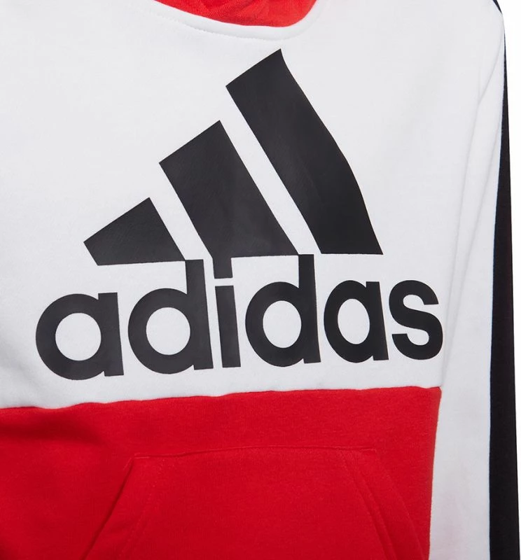 Duks me kapuç për fëmijë adidas, i bardhë dhe i kuq [Madhësia: 116 cm]