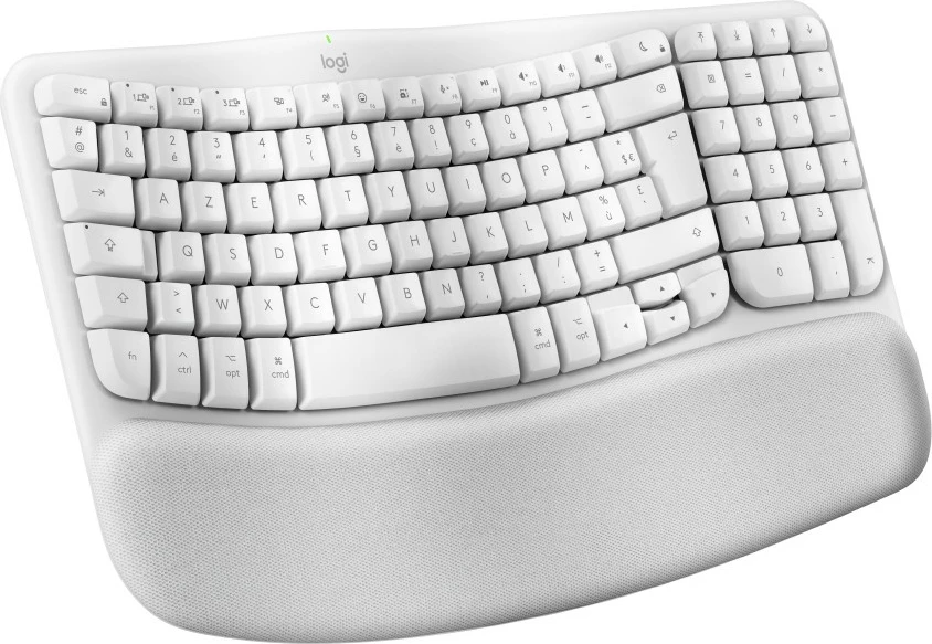 Tastierë Logitech Wave Keys për Mac, wireless, ergonomike, e bardhë