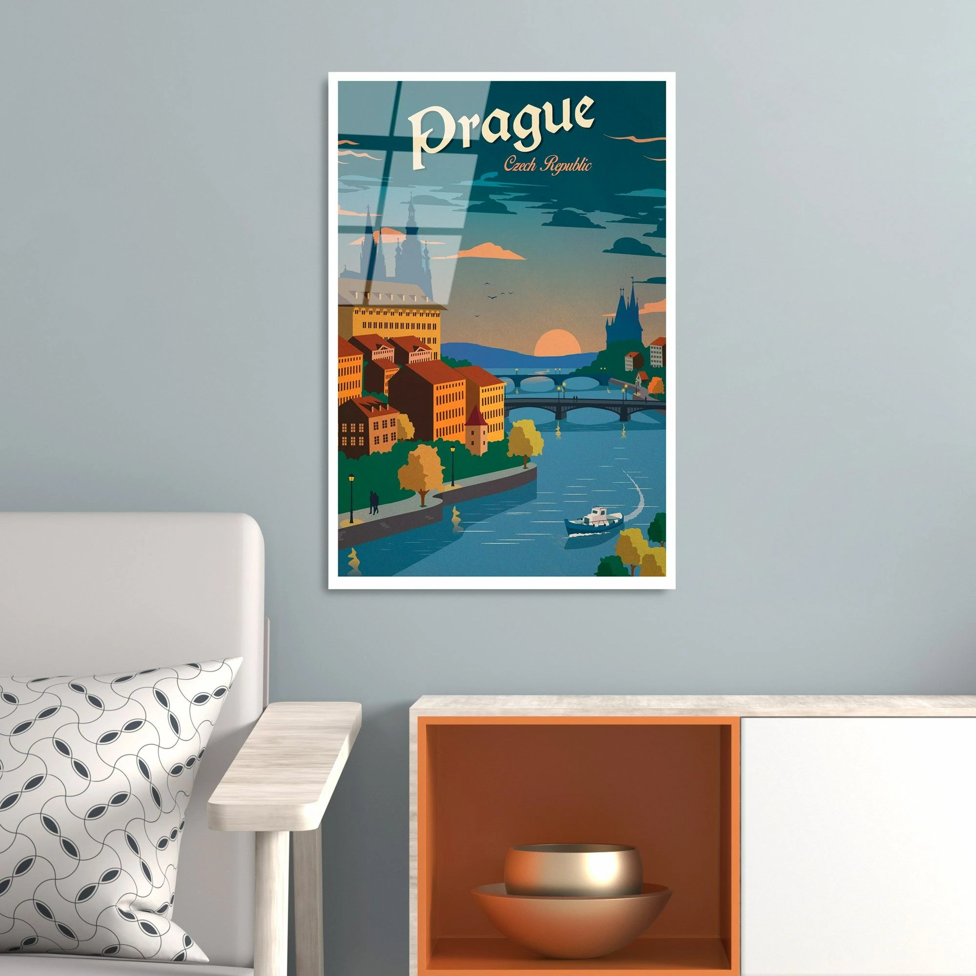 Pikturë dekorative prej xhami të temperuar, shumëngjyrëshe, Wallity UV-997, 30x45cm