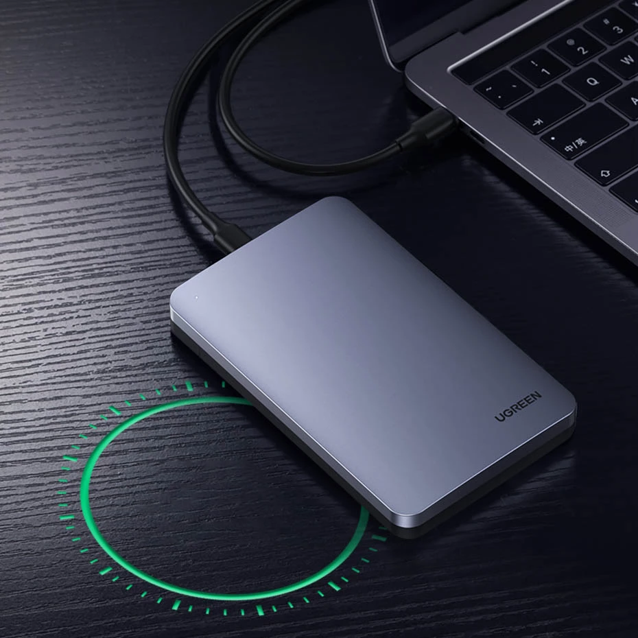 Kasë Ugreen CM300 70498 për hard disk 2.5'' SATA 3.0, USB-C/USB-A, 0.5m, Gri