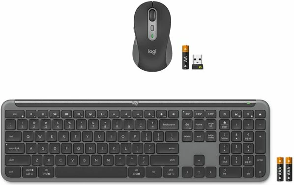 Set tastierë + Maus wireless Logitech Signature Slim Combo MK950, Logi Bolt/Bluetooth, full-size me numpad, Graphite